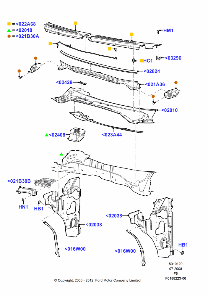 20B - Cowl/Panel and Related Parts; 18/AUG/2008-23/DEC/2014