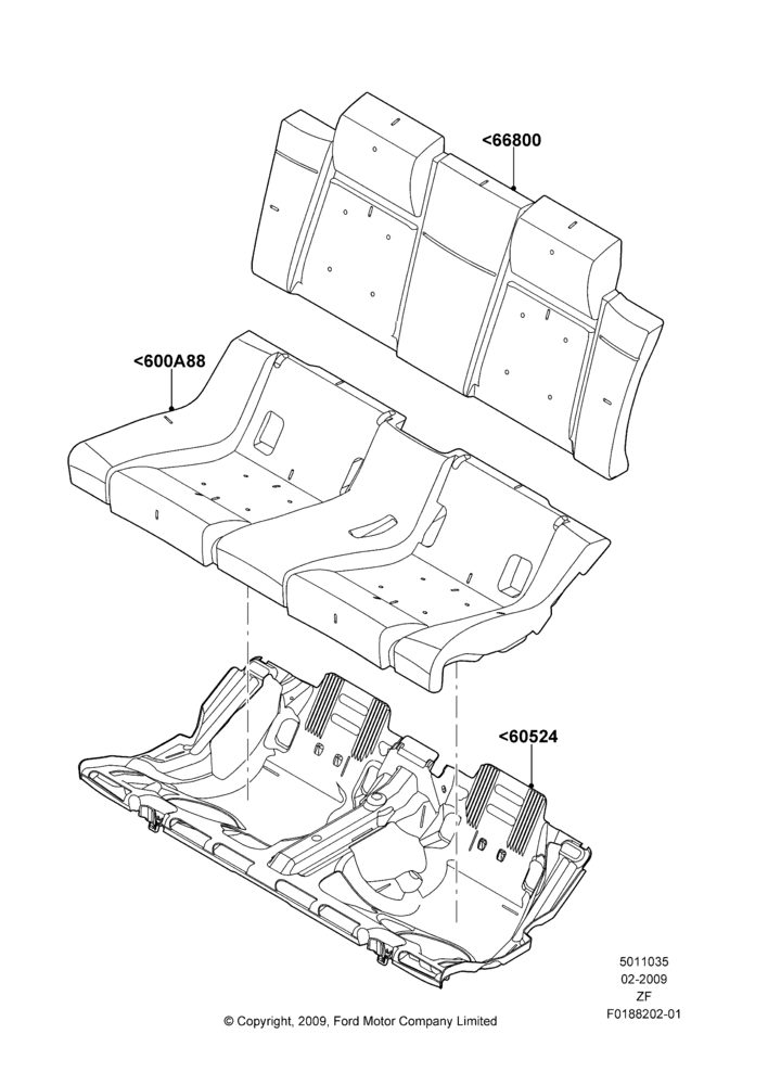 35D - Rear Seat Pads/Valances & Heating, Convertible; 26/FEB/2009-22/MAR/2010