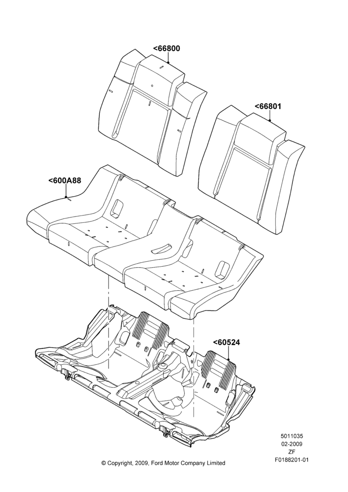 35C - Rear Seat Pads/Valances & Heating, Coupe; 26/FEB/2009-22/MAR/2010