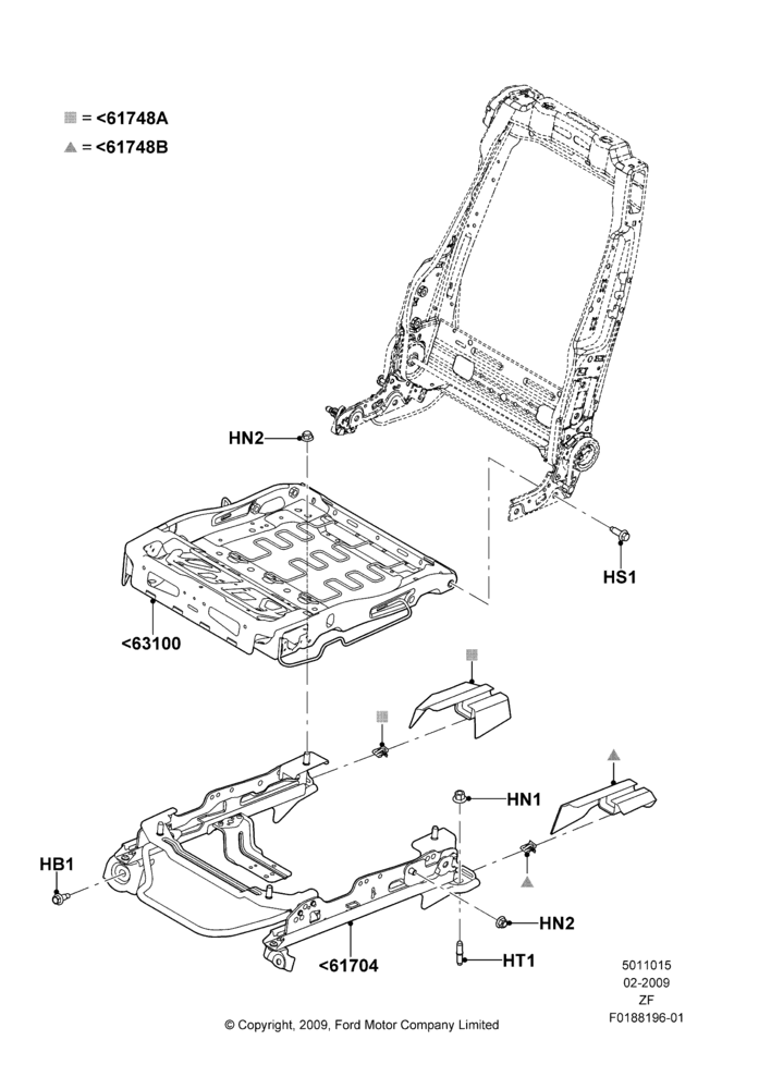 15H - Front Seat Base, Sports Front Seat, With Pass. 2 Way Manual Seat Adjust, Passenger Seat; 26/FEB/2009-27/JUN/2014