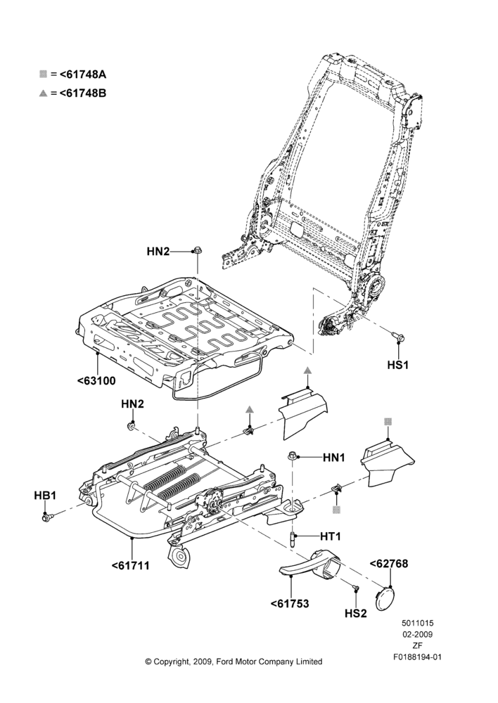 15F - Front Seat Base, Sports Front Seat, With Driver 4 Way Mnl.Seat Adjuster, Driver Seat; 26/FEB/2009-27/JUN/2014