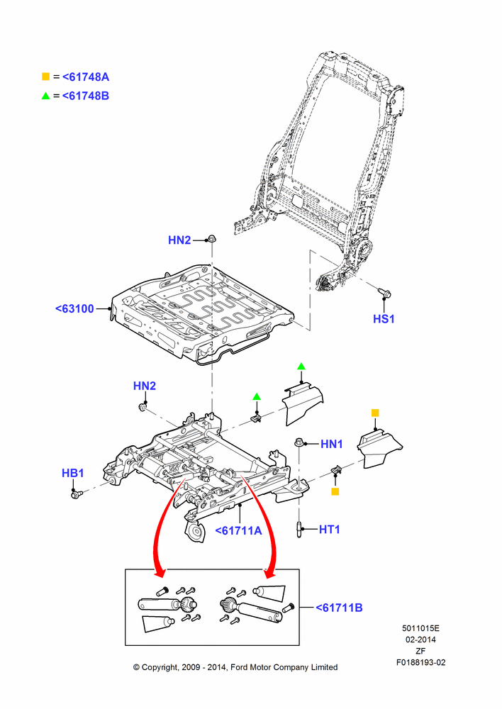 15E - Front Seat Base, With Driver 6 Way Pwr.Seat Adjuster, Driver Seat; 26/FEB/2009-27/JUN/2014