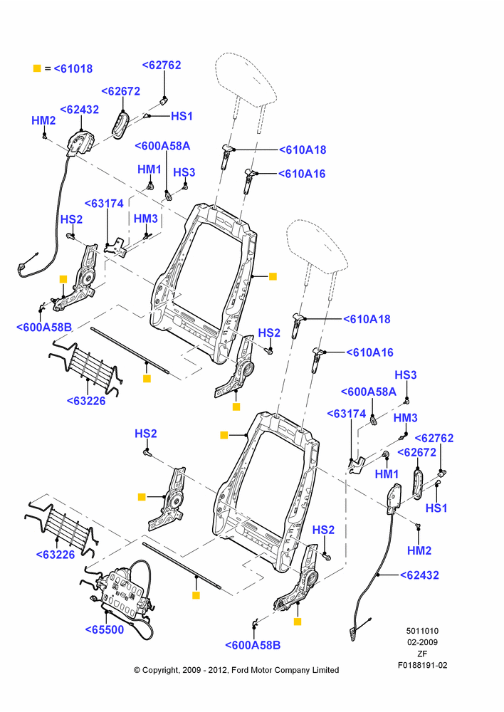 10E - Front Seat Back, Coupe, Sports Front Seat; 26/FEB/2009-27/JUN/2014