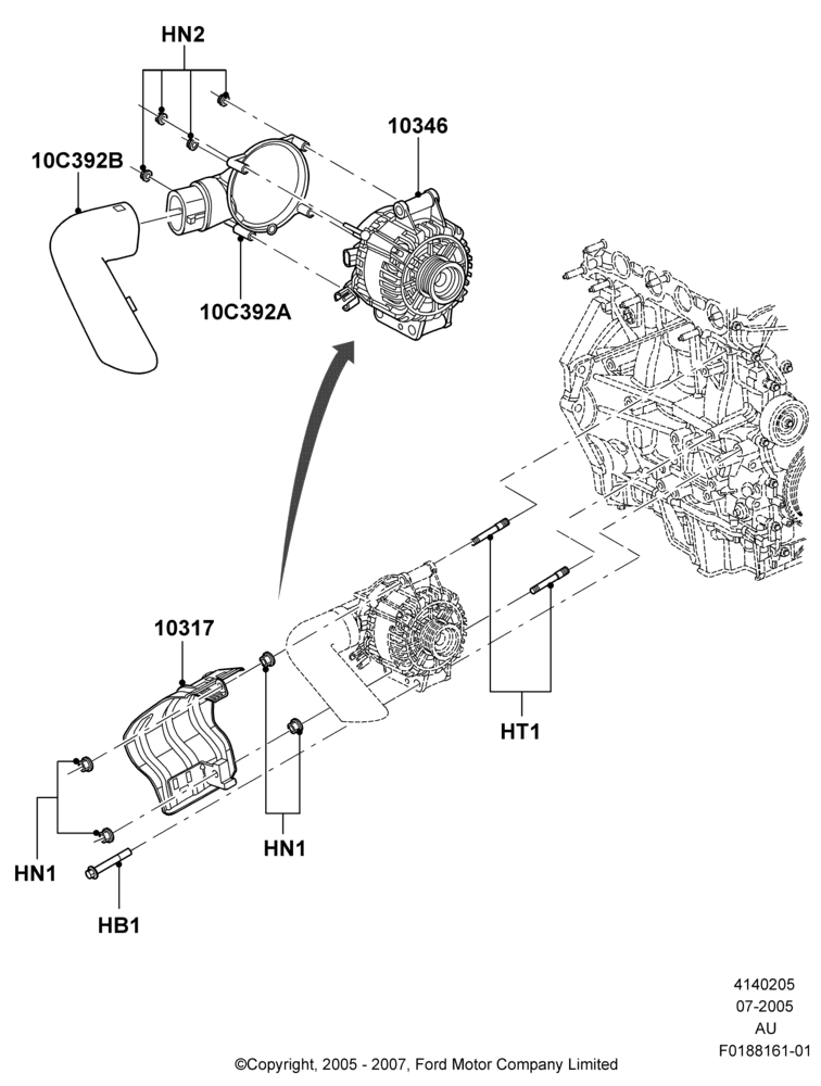 05G - Alternator and Mountings, Less Evaporative Emissions; 29/NOV/2004-08/MAY/2006