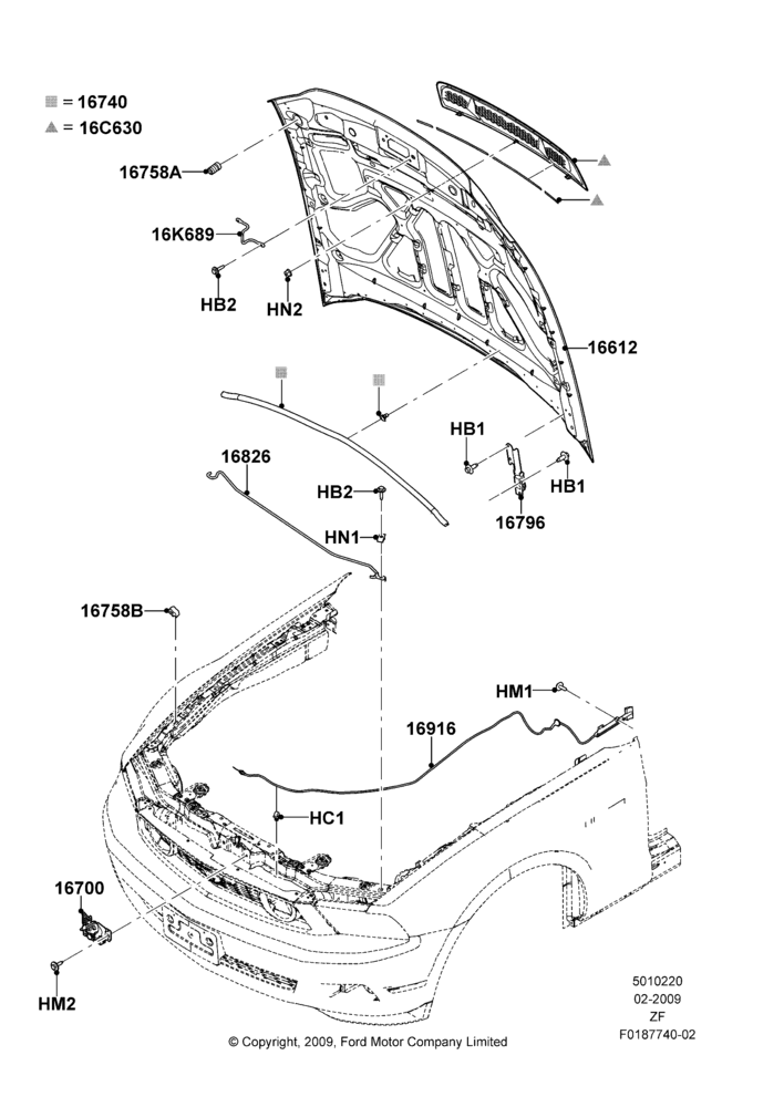 20D - Hood and Related Parts, Shelby Version; 26/FEB/2009-27/JUN/2014