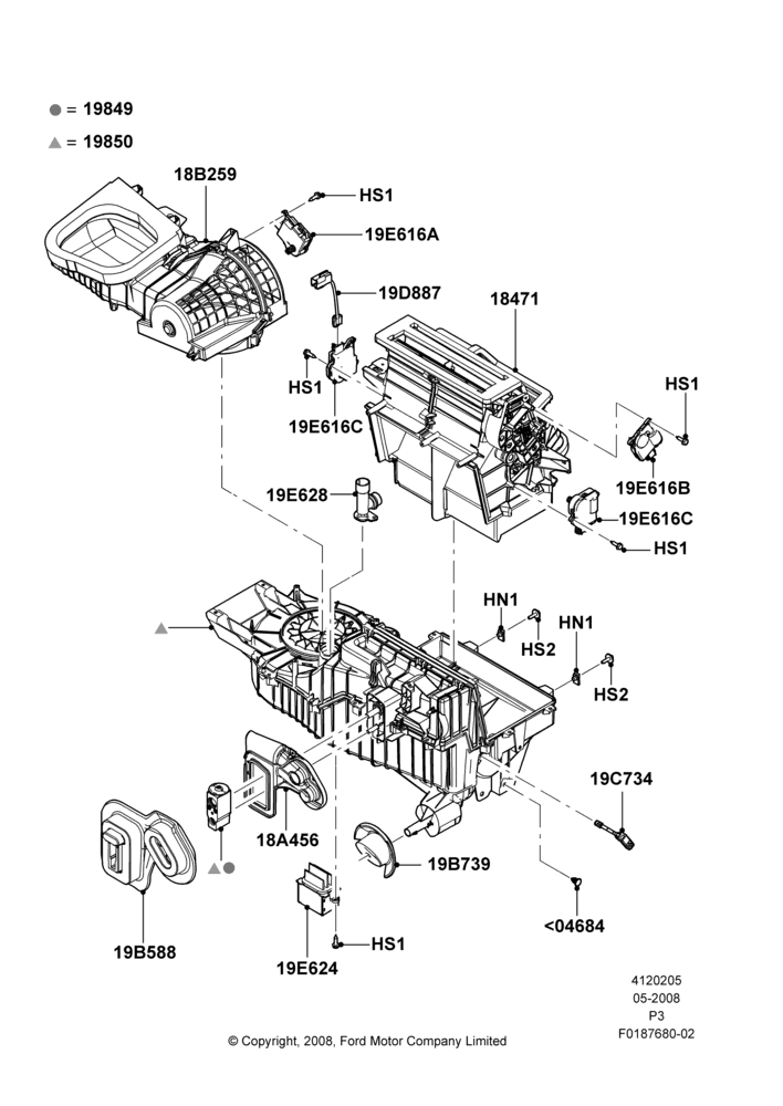 05B - Heater/Air Cond.External Components, Dual Zone Auto Temp Control A/C; 02/MAY/2008-10/MAY/2010