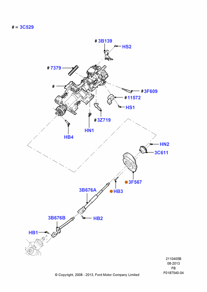 05B - Steering Column; 21/JUL/2008-26/SEP/2011