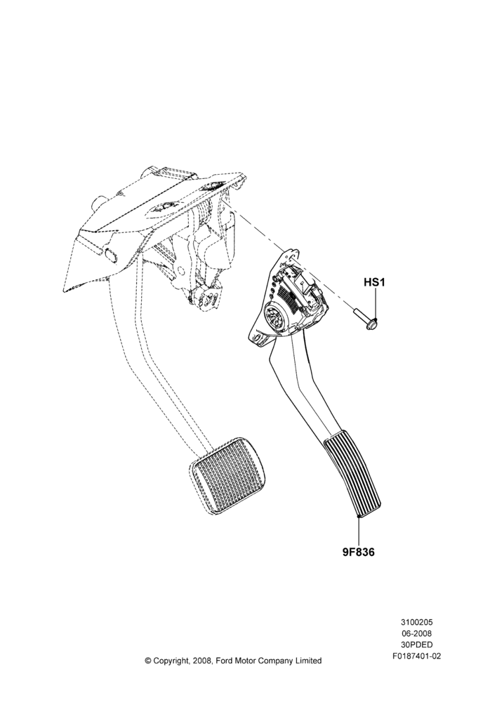 05F - Accelerator/Injection Pump Controls, 3.0L 4V OHC V6 Duratec 230HP; 23/JUN/2008-29/APR/2012
