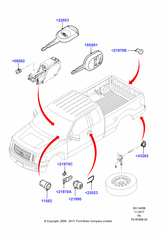 05B - Vehicle Lock Sets and Repair Kits; 18/AUG/2008-23/DEC/2014