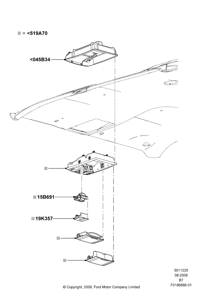 20E - Console - Overhead, Less Sun Roof; 15/SEP/2008-30/JUN/2017
