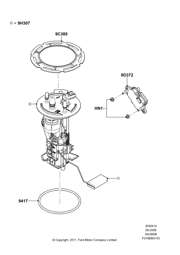 10Z - Fuel Pump And Sender Unit, 131"/3327.4MM  Wheelbase, 5.4L 3V V8; 02/AUG/2006-15/SEP/2008