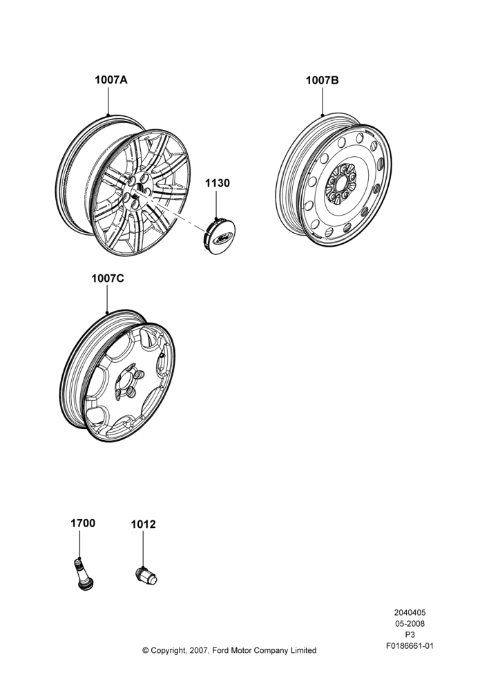 05C - Wheels, With 19" Wheels; 02/MAY/2008-10/MAY/2010
