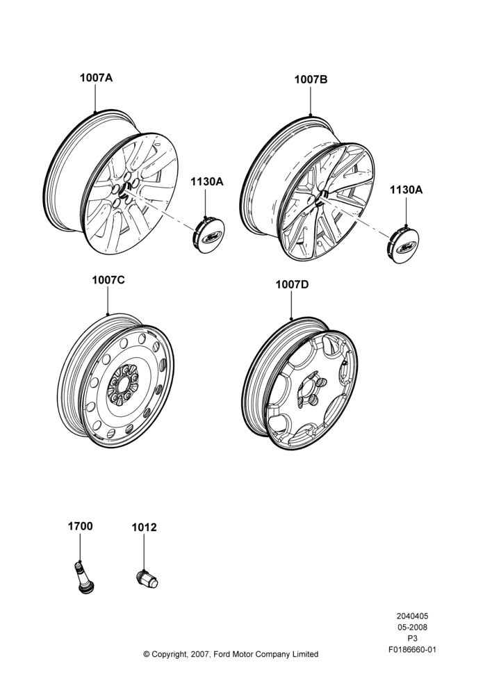 05B - Wheels, With 18" Wheels; 02/MAY/2008-10/MAY/2010