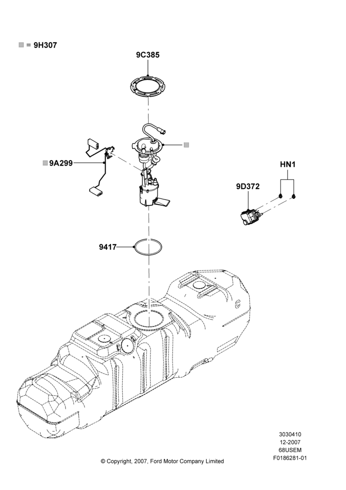 10K - Fuel Pump And Sender Unit, 6.8L Gas EFI V10, Wide Frame (Pickup); 03/DEC/2007-12/FEB/2010