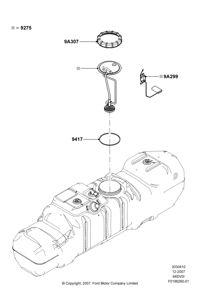10E - Fuel Pump And Sender Unit, 6.4L Diesel V8 Twin Turbo, Wide Frame (Pickup); 30/JUL/2007-12/FEB/2010