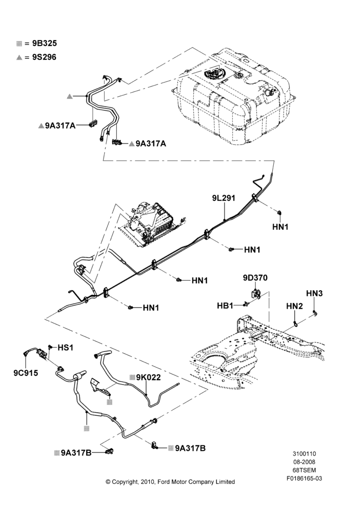 10E - Fuel Lines, 6.8L SOHC EFI NA V10 Gas, Less Special Equipment Package, With Aft-Of-Axle Fuel Tank, With Motorhome Package, With School Bus Package, With Shuttle Bus Package; 18/AUG/2008-06/APR/2015