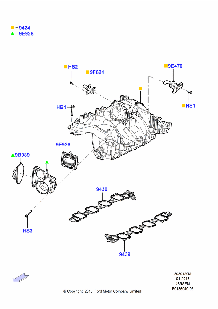 20M - Intake Manifold, Romeo 4.6 SOHC EFI; 18/AUG/2008-04/AUG/2014