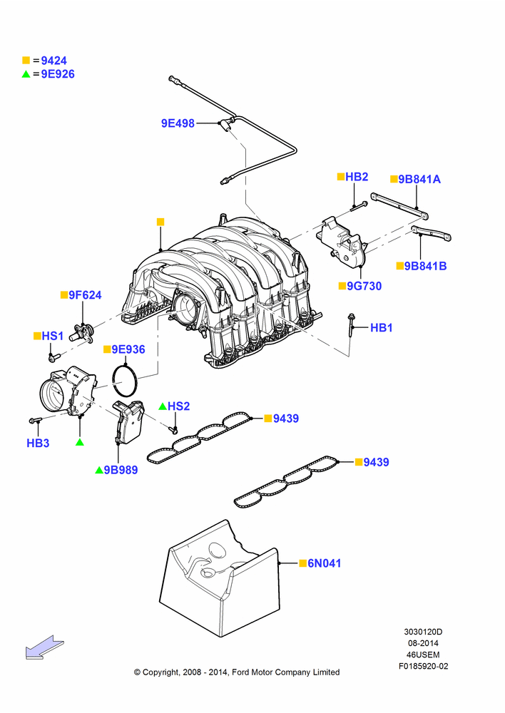20D - Intake Manifold, 4.6L 3V V8; 13/AUG/2008-29/OCT/2010