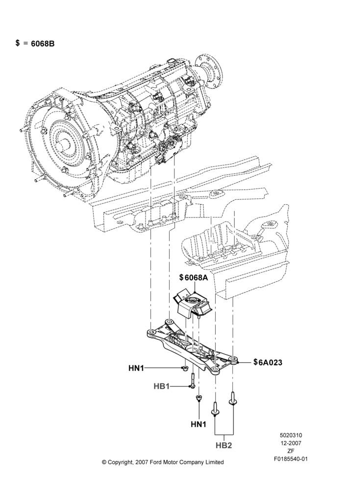 10E - Transmission Mounting, 4.6L 3v V8 SOHC EFI; 03/DEC/2007-22/MAR/2010