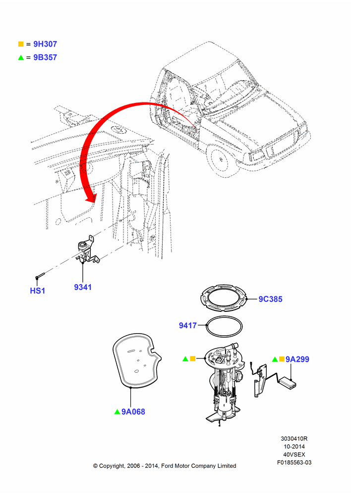10R - Fuel Pump And Sender Unit, 4.0L V6 12V SOHC EFI; 12/DEC/2006-18/AUG/2008