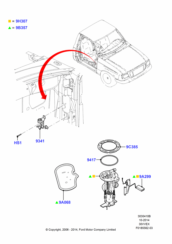 10B - Fuel Pump And Sender Unit, 3.0 V6 12V OHV EFI; 12/DEC/2006-18/AUG/2008