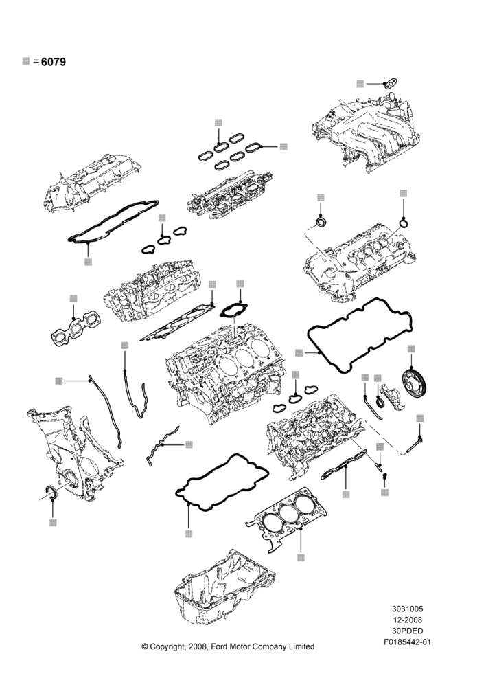 05F - Engine Gasket Kits, 3.0L 4V OHC V6 Duratec 230HP; 04/FEB/2009-29/JUL/2012
