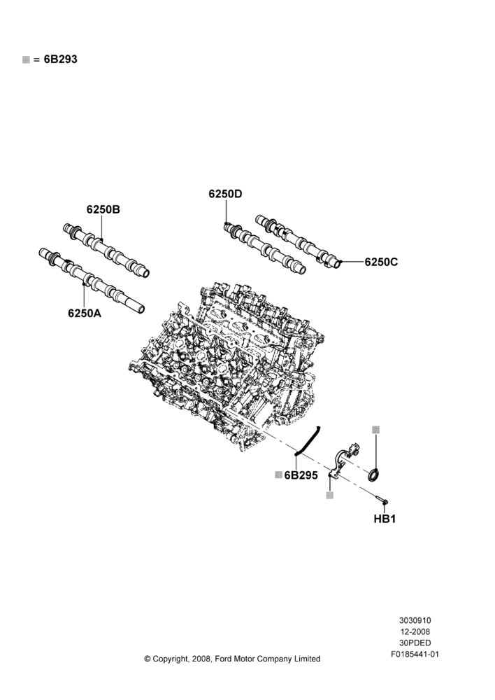 10F - Camshaft, 3.0L 4V OHC V6 Duratec 230HP; 04/FEB/2009-29/JUL/2012