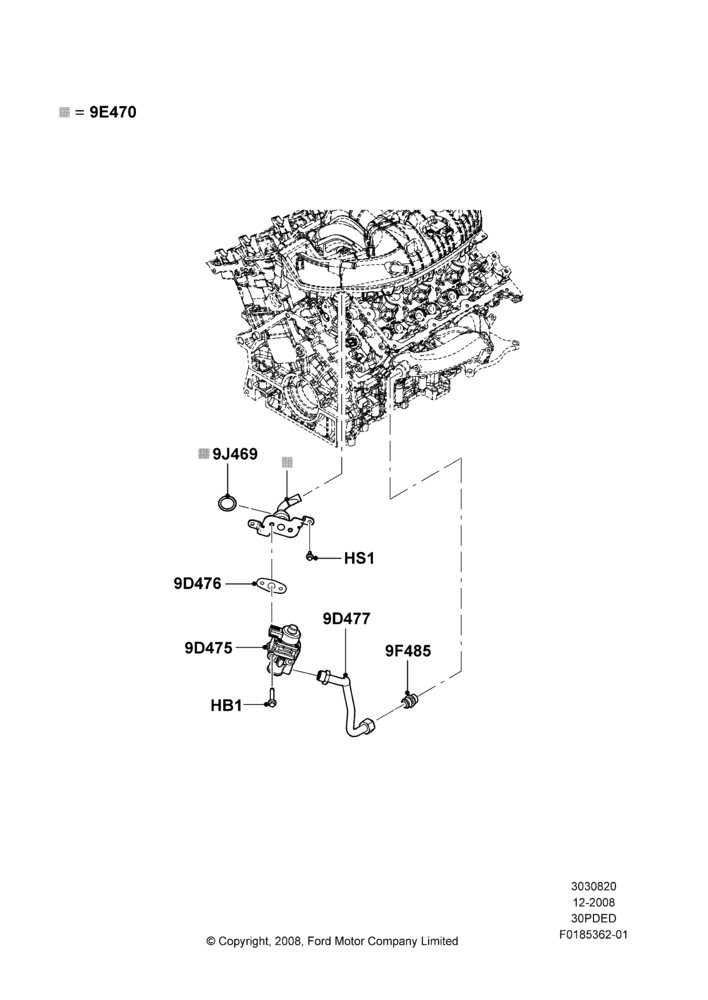 20F - Exhaust Gas Recirculation, 3.0L 4V OHC V6 Duratec 230HP; 04/FEB/2009-29/JUL/2012