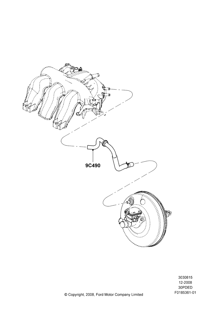 15F - Emission Control - Valves/Hoses, 3.0L 4V OHC V6 Duratec 230HP; 04/FEB/2009-29/JUL/2012