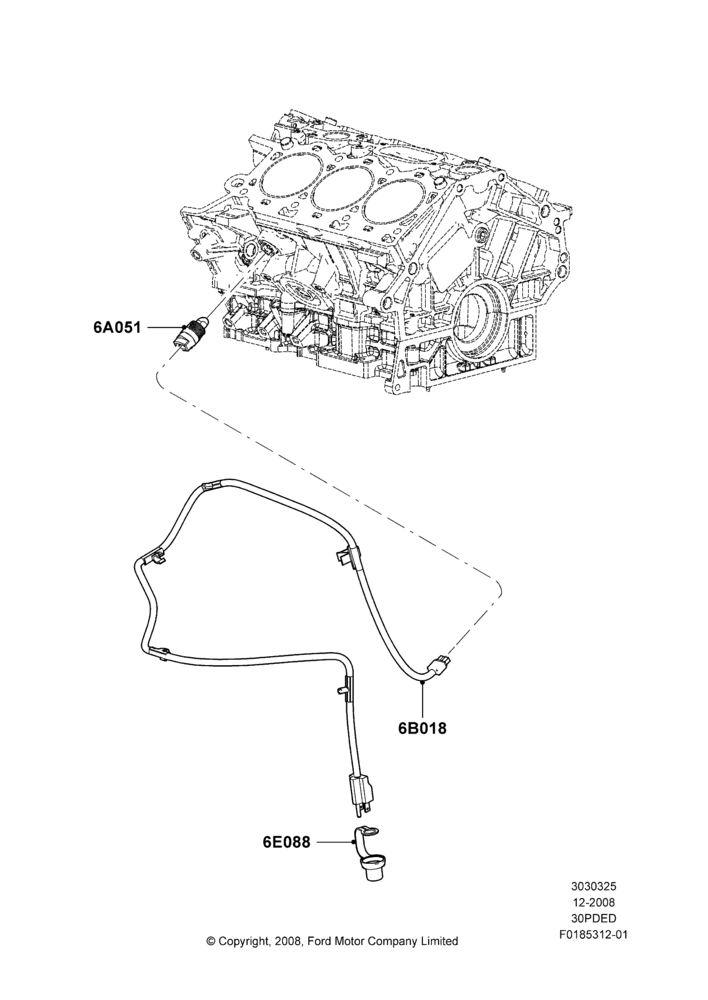 25F - Engine Heater, 3.0L 4V OHC V6 Duratec 230HP; 04/FEB/2009-29/JUL/2012