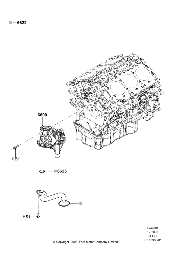 05F - Oil Pump, 3.0L 4V OHC V6 Duratec 230HP; 04/FEB/2009-29/JUL/2012