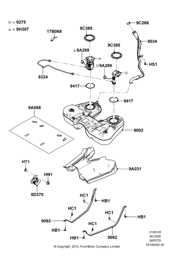 05A - Fuel Tank, 3.5L DOHC T/C V6 Gas; 06/JUL/2009-29/FEB/2012