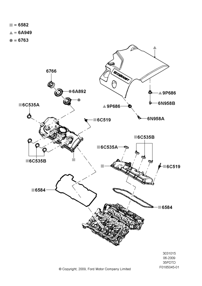 15A - Cylinder Head Cover, 3.5L DOHC T/C V6 Gas; 06/JUL/2009-02/JUN/2014