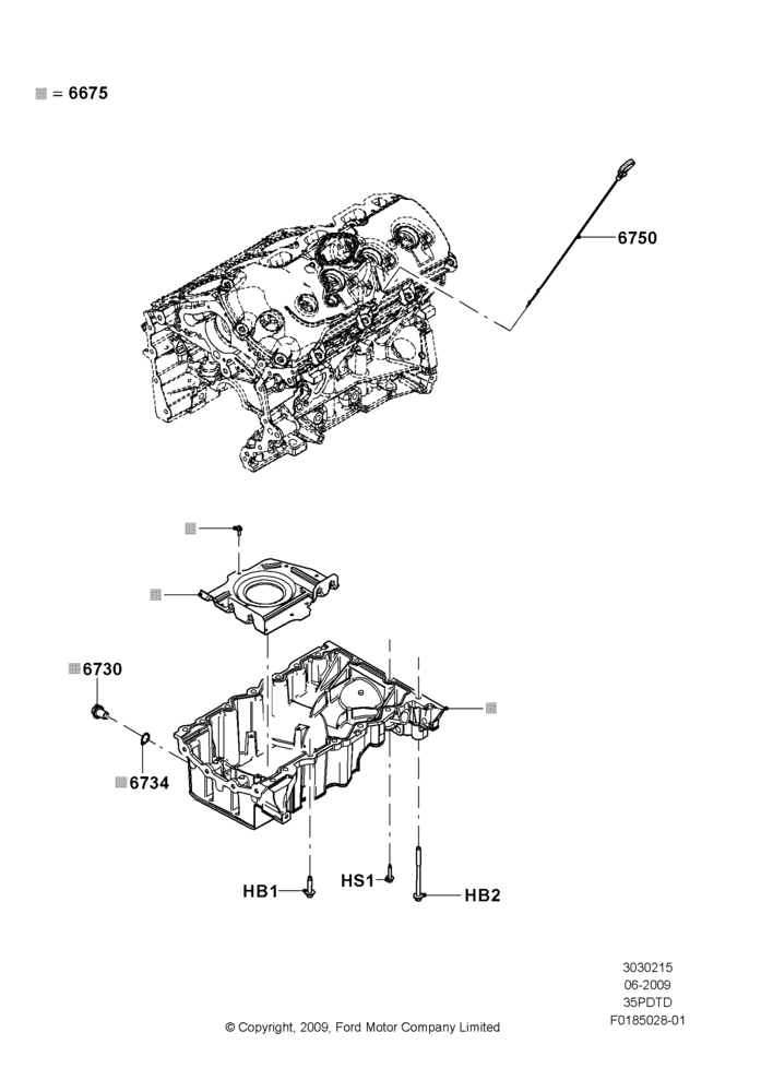 15A - Oil Pan/Oil Level Indicator, 3.5L DOHC T/C V6 Gas; 06/JUL/2009