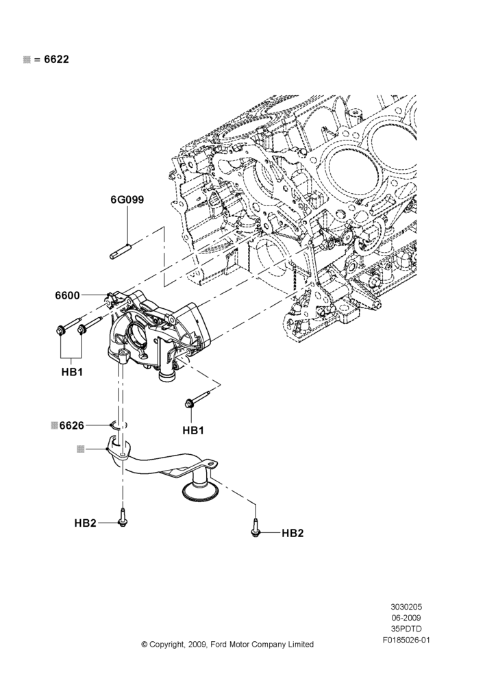 05A - Oil Pump, 3.5L DOHC T/C V6 Gas; 06/JUL/2009
