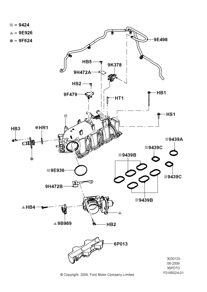 20A - Intake Manifold, 3.5L DOHC T/C V6 Gas; 06/JUL/2009