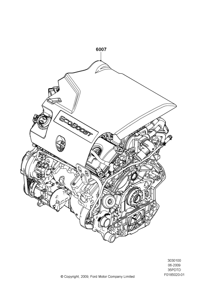 00A - Engine Assy Fully Dressed, 3.5L DOHC T/C V6 Gas; 06/JUL/2009