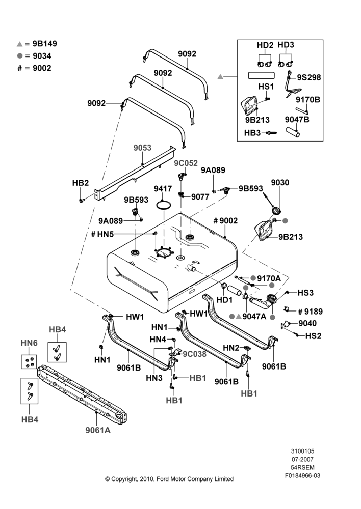 05J - Fuel Tank, 5.4L Modular SOHC V8, All Cutaway/Strip Chas/Chas Cab, Extended Plus Capacity Fuel Tank; 18/JUL/2007-18/AUG/2008