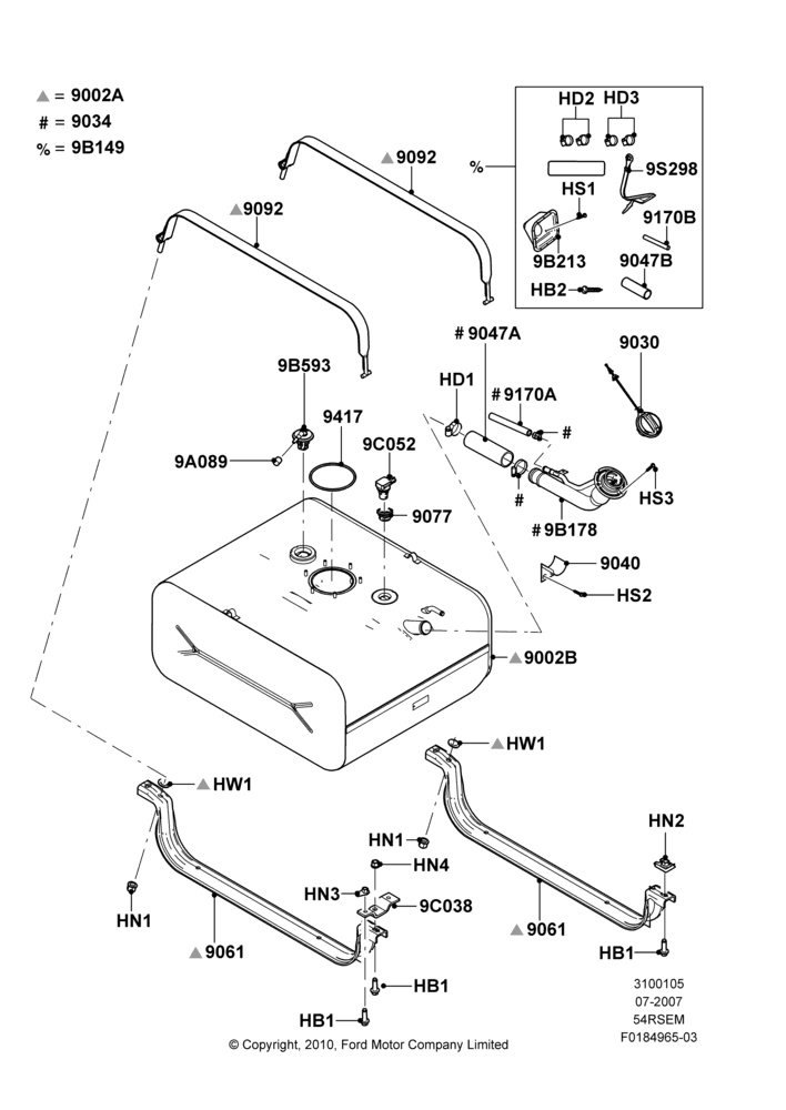 05H - Fuel Tank, 5.4L Modular SOHC V8, All Cutaway/Strip Chas/Chas Cab, With Aft-Of-Axle Fuel Tank; 18/JUL/2007-18/AUG/2008