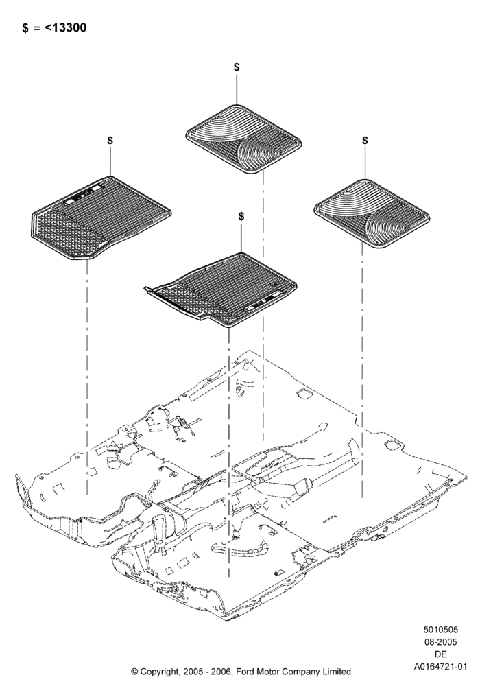 05XA - Floor Trim, Mercury Division Derivative, Accessory; 01/AUG/2005-31/JUL/2006