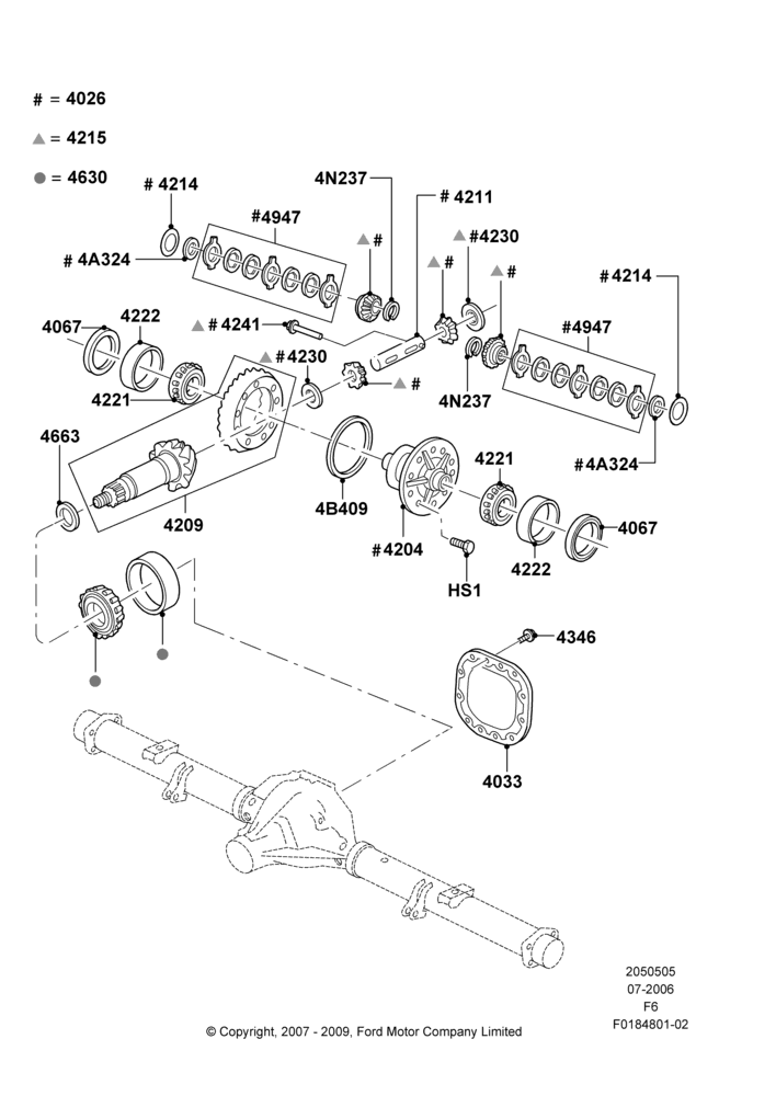 05R - Components - Rear Axle Diff & Carr., Rear Axle Limited Slip Differential, With 10.25 Axle; 04/MAR/2007-18/AUG/2008
