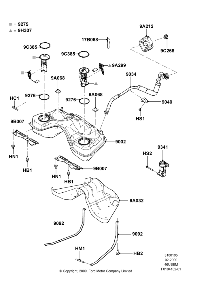 05C - Fuel Tank, 4.6L 3v V8 SOHC EFI; 26/FEB/2009-22/MAR/2010