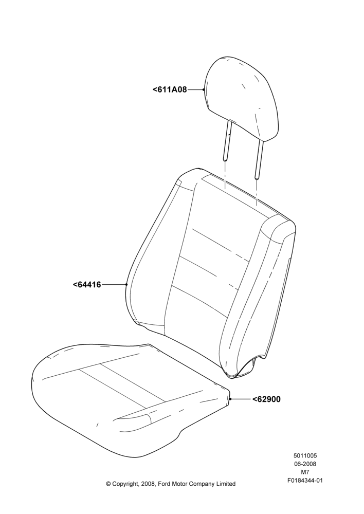 05E - Front Seat Covers, Ford Series; 23/JUN/2008-27/JUL/2009