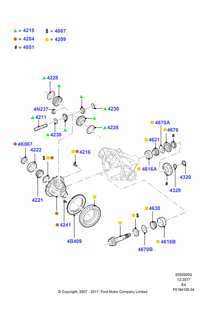 05Q - Components - Rear Axle Diff & Carr., 5520 LB Rear Axle Asy, Ford 150 Series, Ford 250 Series, Ford 350 Series, Rear Axle Less Limited Slip Diff; 16/OCT/2006