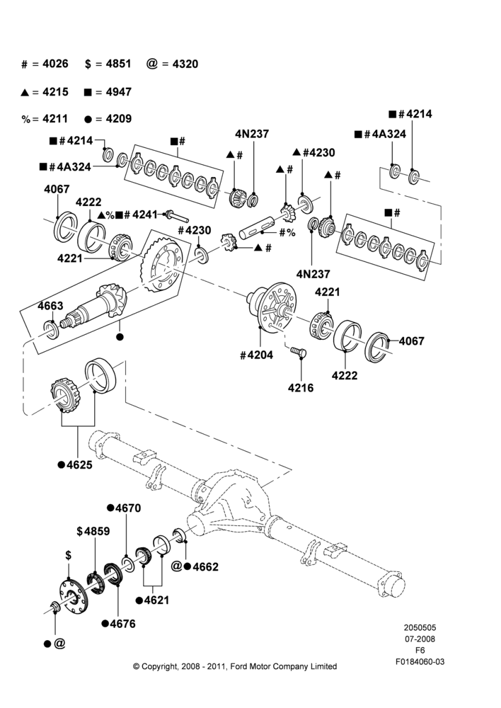 05M - Components - Rear Axle Diff & Carr., Rear Axle Limited Slip Differential, With 8.8 Axle; 18/AUG/2008-23/DEC/2014