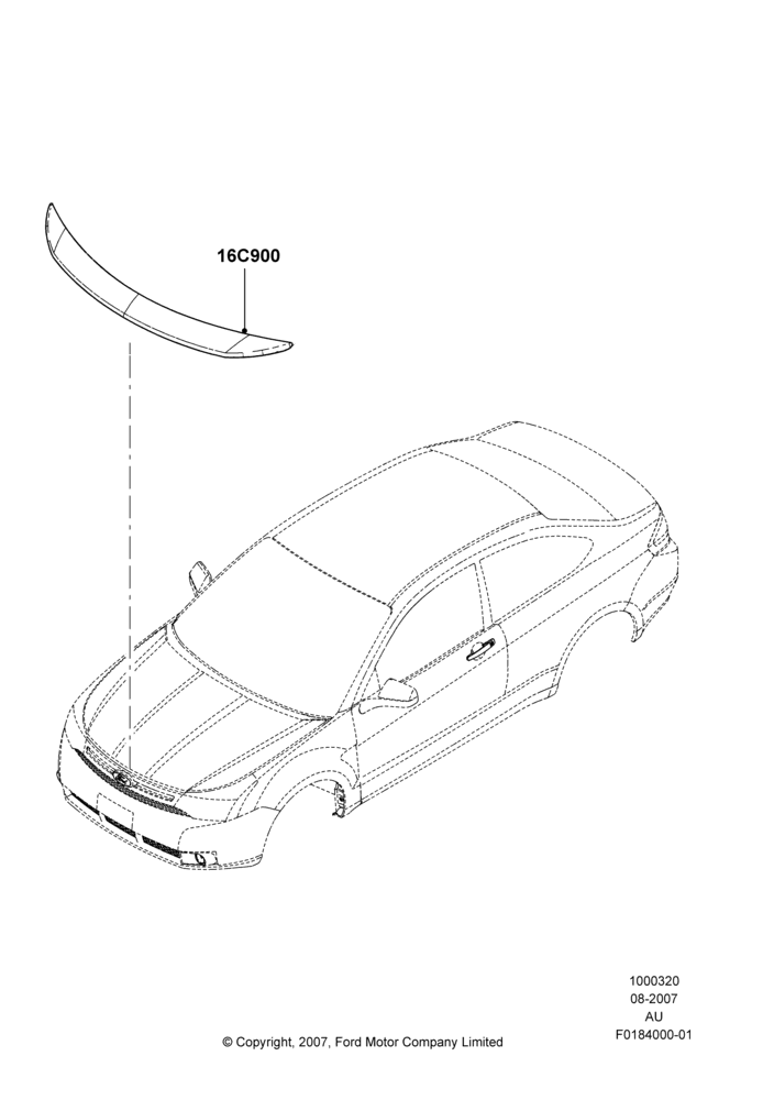 20E - Body Dress Up Kits - Front, Accessory, Hood Air Deflector; 27/AUG/2007-07/DEC/2010