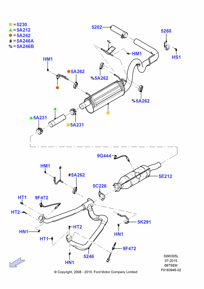Exhaust System, 6.8L SOHC EFI NA V10 Gas, All Cutaway/Strip Chas/Chas Cab