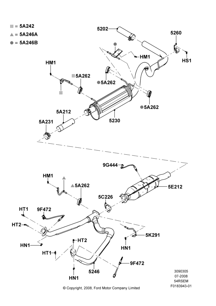 05L - Exhaust System, 5.4L Modular SOHC V8, All Cutaway/Strip Chas/Chas Cab; 16/OCT/2006