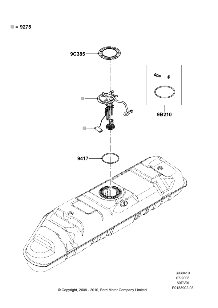 10K - Fuel Pump And Sender Unit, 6.0L  OHV Diesel V8 DI, With Mid-Ship Fuel Tank; 18/AUG/2008-11/MAY/2009