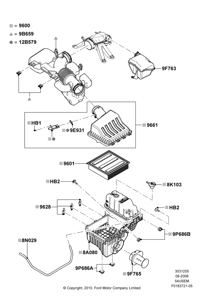 05L - Air Cleaner, 5.4L 3V V8; 15/SEP/2008-11/AUG/2014